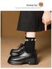 Damen 2025 Frühling Britischer Stil Dicksohlige Lackleder Plateau-Loafer, Höhenverstärkende Vielseitige Schnürschuhe