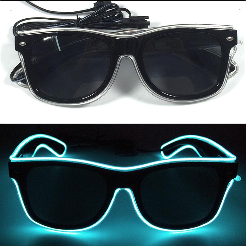 Light Up Led Glasses Neon Party Luminous Glasses EL Wire Glowing Sunglasses Novelty Gift for Adult Glow Bright Light Supplies