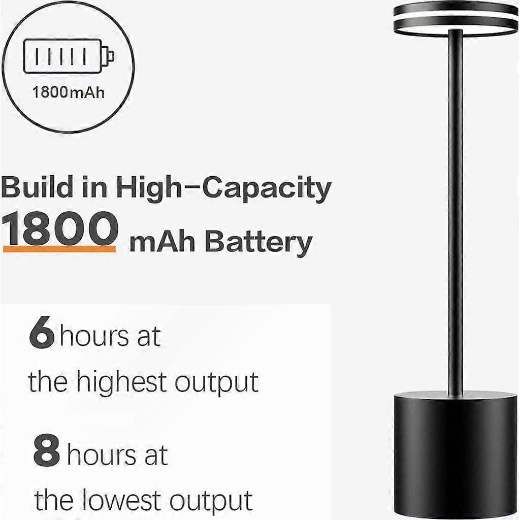 LED kabellose Schreibtischlampe, 1800mAh Touch Schreibtischlampe, dimmbar, 3 Farbtemperaturen