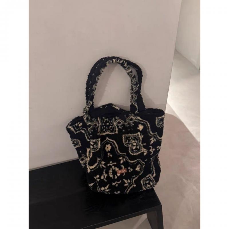 Fall Winter New Wool Tote Bag for Women, Large Capacity Shoulder Bag, Casual Commuter Crossbody Bag