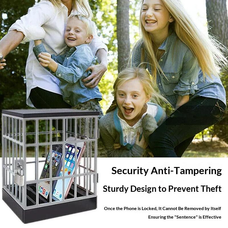 New 1Pc Mobile Phone Jail With Timer Cell Phones Prison Lock Up Safe Smartphone Stand Holder Classroom Home Storage Gadget