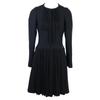 CHANEL [Good Condition] 16B P54617V37240 CC Logos Plate Front Pleated Tweed dress 34 blackUsed