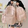 PU Soft Leather Large-capacity Backpack Women Solid Color Casual All-matching Travel College Students