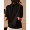 Summer Flower Embroidery Loose Women Blouse Round Neck Short Sleeved T-shirt Fashion Elegant Casual Tops Sweet Simple Office Black Shirts