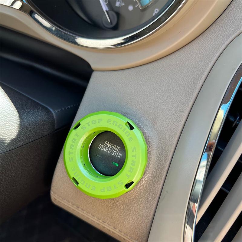 1 STK Auto Innenraum DIY Zubehör Personalisiert Modifiziertes Auto Ein-Knopf Startknopf Zündschalter Drehbarer Schutzdeckel