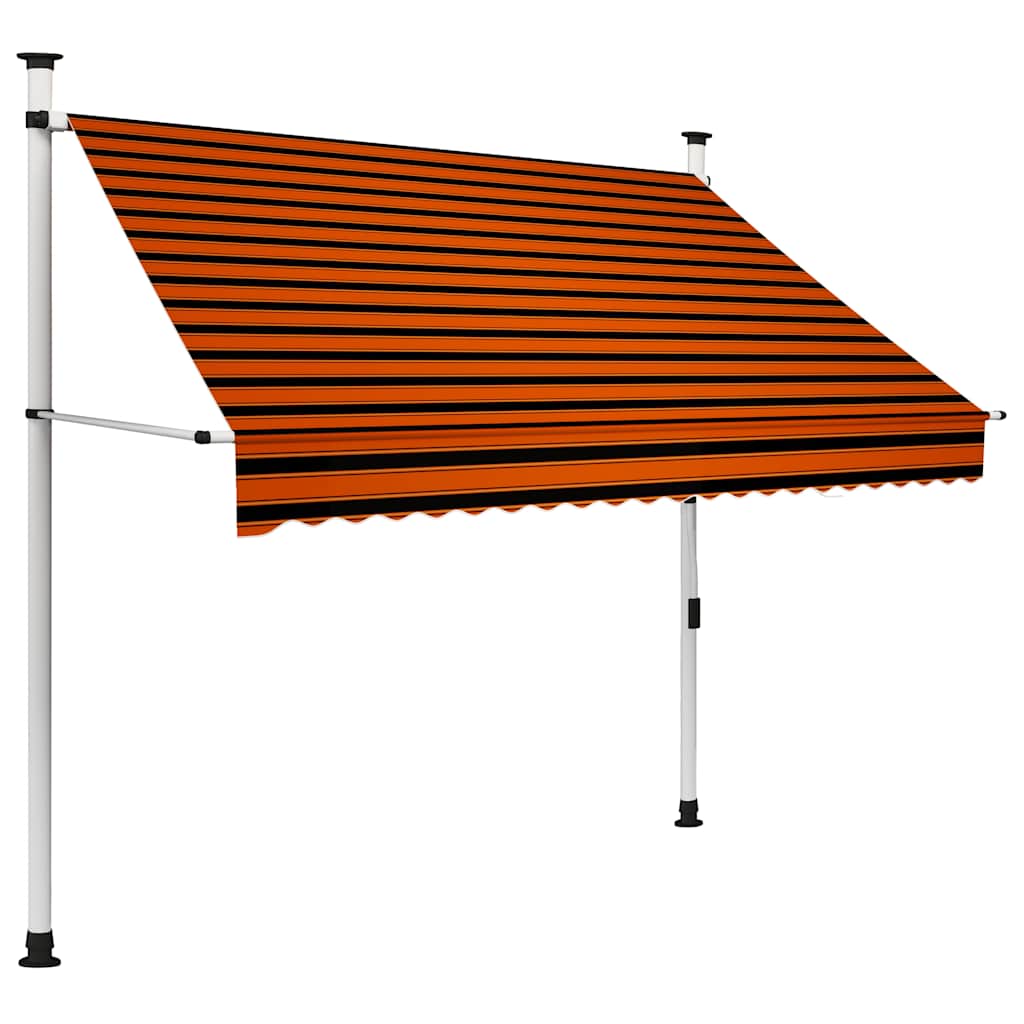 Vidaxl Handaufrollbare Markise, 200 cm, Orange-Braun