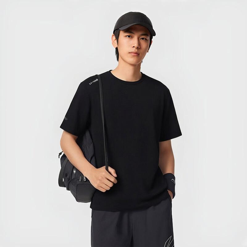 LI-NING Summer New Men's Short Sleeve T-Shirt Lightweight Breathable Comfortable Crew Neck Simple Fashion Casual Versatile Sports Top