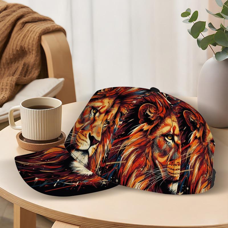 1pc of Majestic Lion Art Print Classic Baseball Cap a Fashionable Duckbill Hat Perfect for Everyday Use Featuring an Adjustable