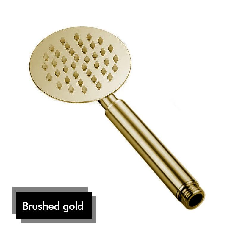 Gunmetal Hand Shower Round Head High Water Pressure Bathroom Portable Handheld Shower 304 Stain Steel Accessories
