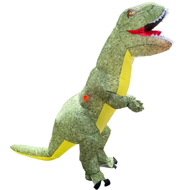 Green-skinned Tyrannosaurus Rex inflatable costume for adults 150-190cm зелёный