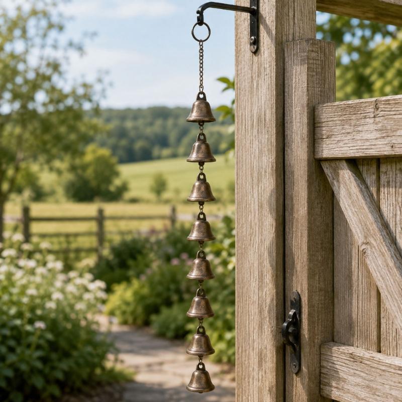 Hanging Metal Wind Chimes Decors With Layered Bells and Chain, Soft Bells Accent for Balconies, Patios, Window or Porch