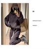 Korean Style Women's Hooded Sweatshirt & Joggers Two-Piece Set with Letter Embroidery