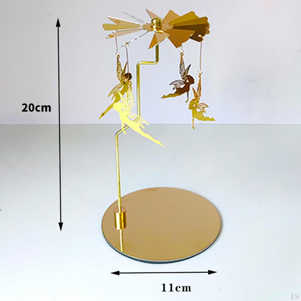 Metal Rotating Candle Holder Rotary Candlestick for Living Room Ornament Carousel