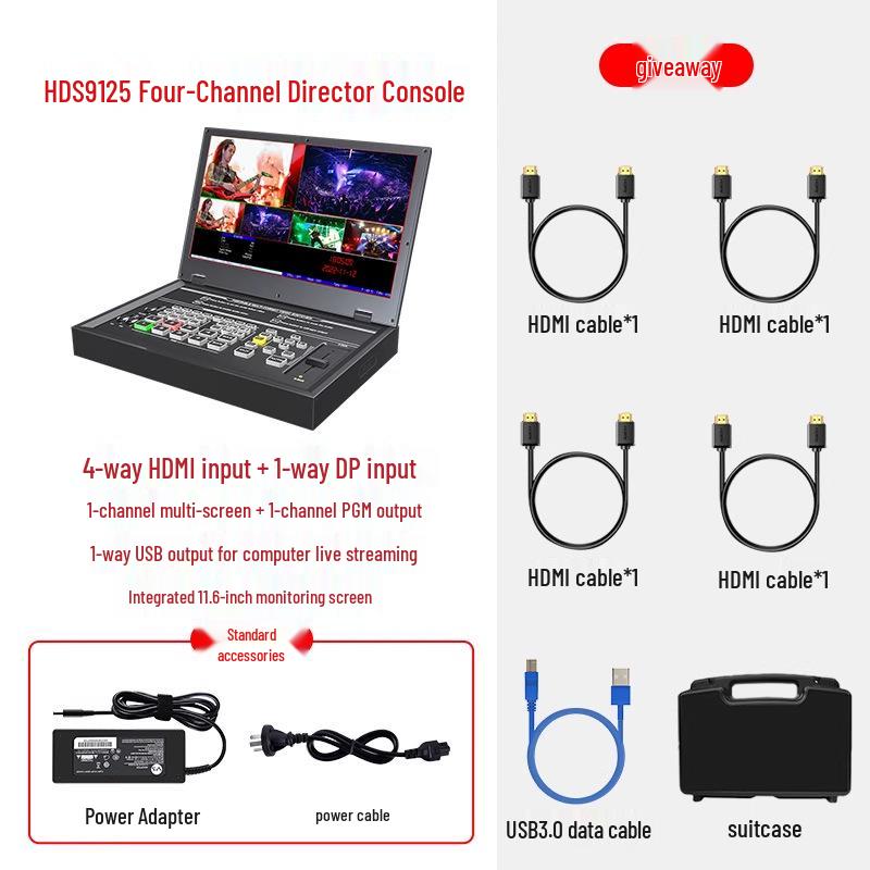

Devicewell HDS9125: 4-Channel HDMI HD Multi-Camera Director Console