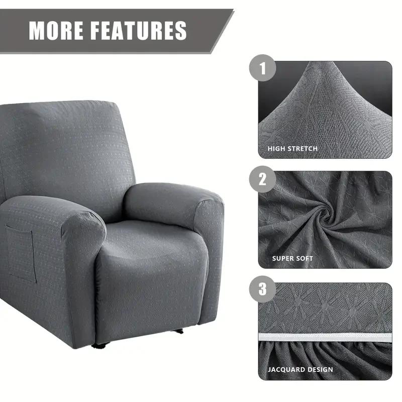 4pcs/set Recliner Sofa Covers for Living Room Jacquard Stretch Armchair Cover 1seater Relax Couch Slipcover Bedroom Home Decor