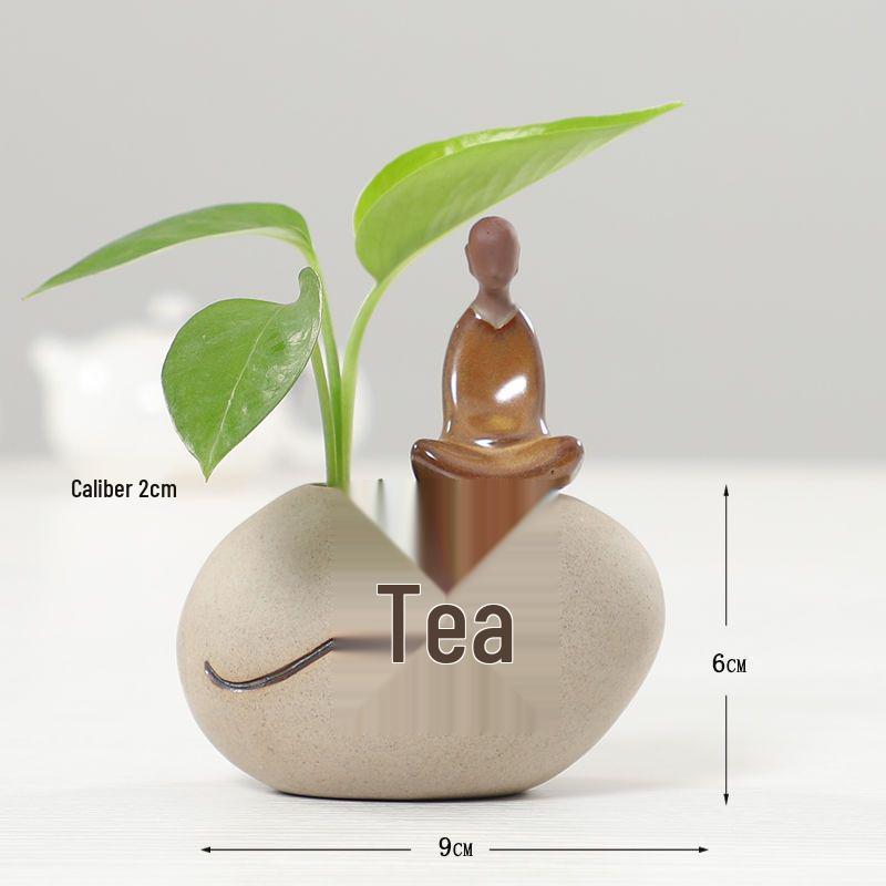 Mały ceramiczny wazon zen do hydroponiki i kompozycji ze świeżych kwiatów