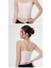 Cross-Border Women's Shockproof Sports Bra with Thin Straps & Color Block Design