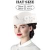 Felt Turban Hat Vintage Rhinestone Flower Church Beret Hats Women Stewardess Party Cosplay Cap Costume Accessory