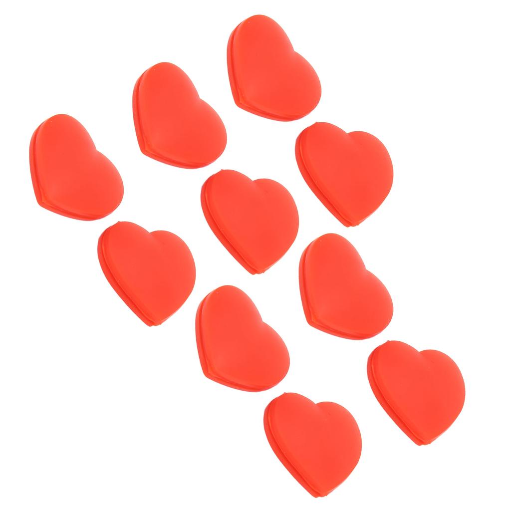 10 PCS Tennis Racket Vibration Dampener Heart Shape Silicone Tennis Shock Absorber Red