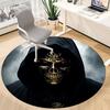 1pc Gothic Skull Mask Chair Carpet for Office Non Slip, Machine Washable Rug for Office, Room Holiday Decor for Christmas, Birthday Polyester