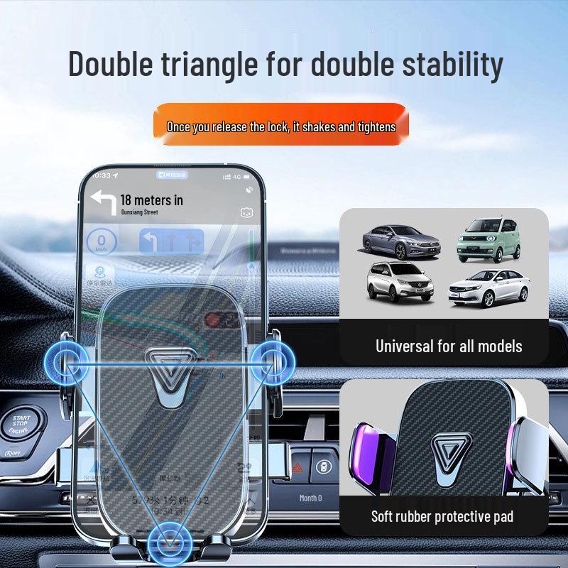 Universal Car Air Vent Phone Mount: Automatic Locking, Multi-Orientation Support
