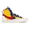 Sacai X Nike Blazer Mid Maize Navy Unisex Sneakers Yellow Varsity-Maize Midnight-Navy-White-Varsity-Red BV0072-700