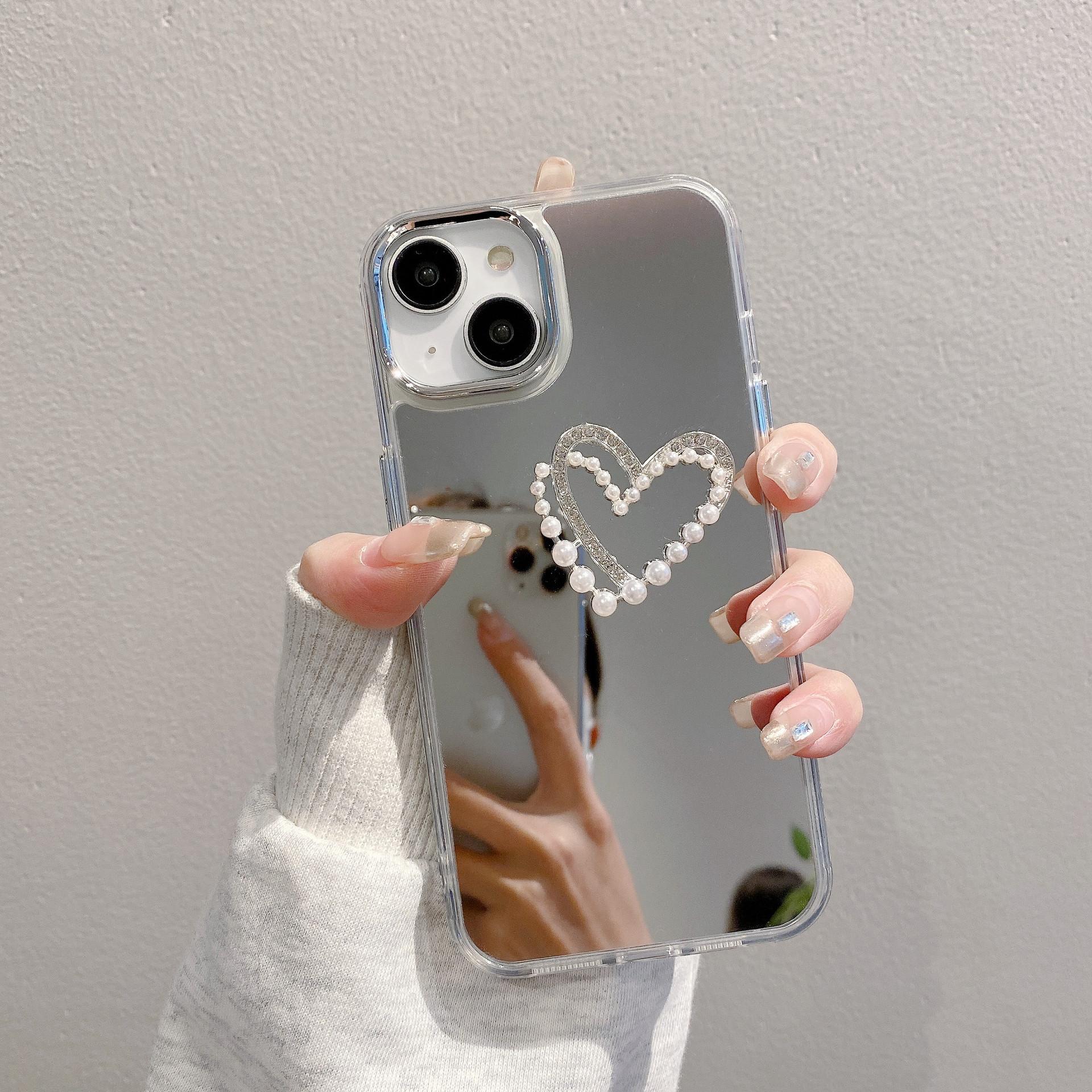 

Серебряный бант Подходит для IPhone16PRO Зеркальный защитный чехол Apple 12 XR Объемный любовный чехол для мобильного телефона Apple 16PROMAX