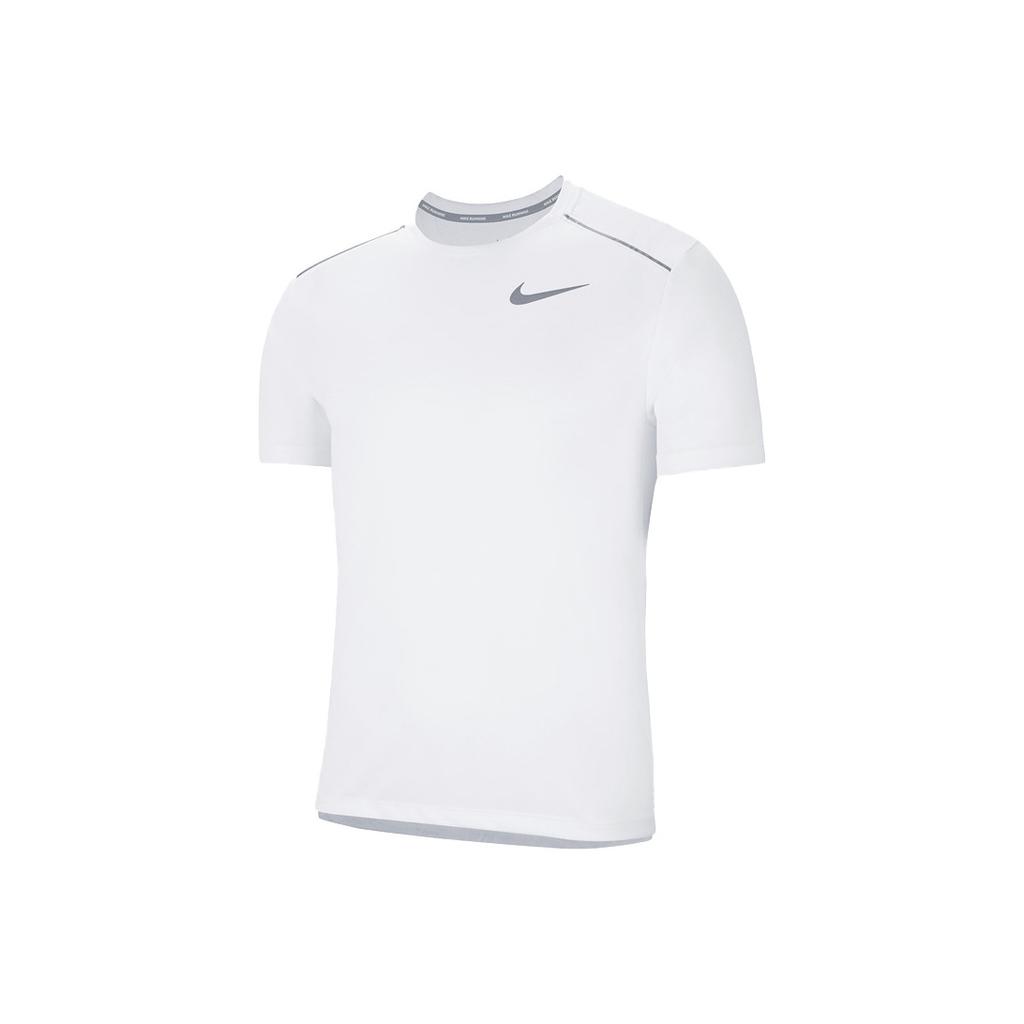 Nike T-shirt da corsa casual riflettente ad asciugatura rapida Dri-Fit da uomo Top Bianco CU0327-100