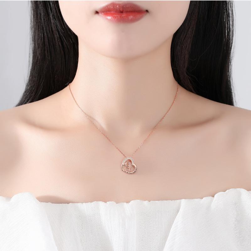 Original New S925 Sterling Silver Necklace Female Clavicle Chain Female Love Confession Women Mother's Day Gift