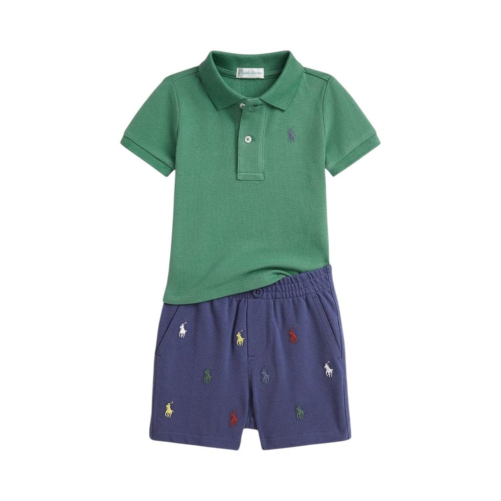 Ralph Lauren Baby Collared Short-Sleeved Shirt And Shorts Set