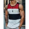 Summer Men's Large Size Colorful Creativity Stripe 3D Printing Vest Loose Fashionable Comfortable Soft Breathable O Neck Sleeveless Vest