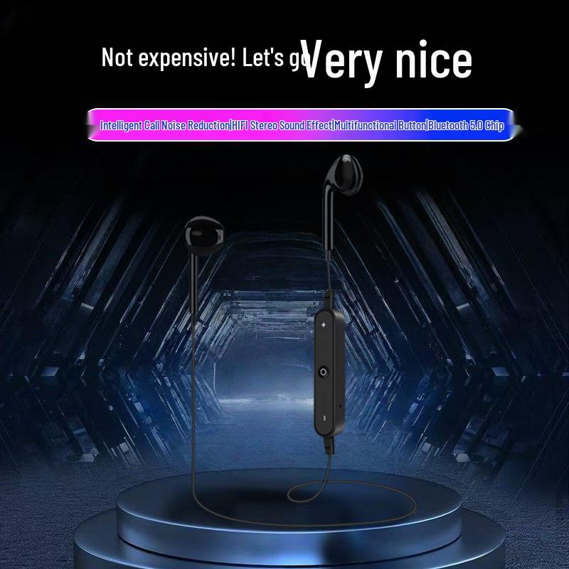 S6 Wireless Bluetooth Sports Earphones with Semi-in-ear Design and Deep Bass, Compatible with Apple & Android for Music and Calls.