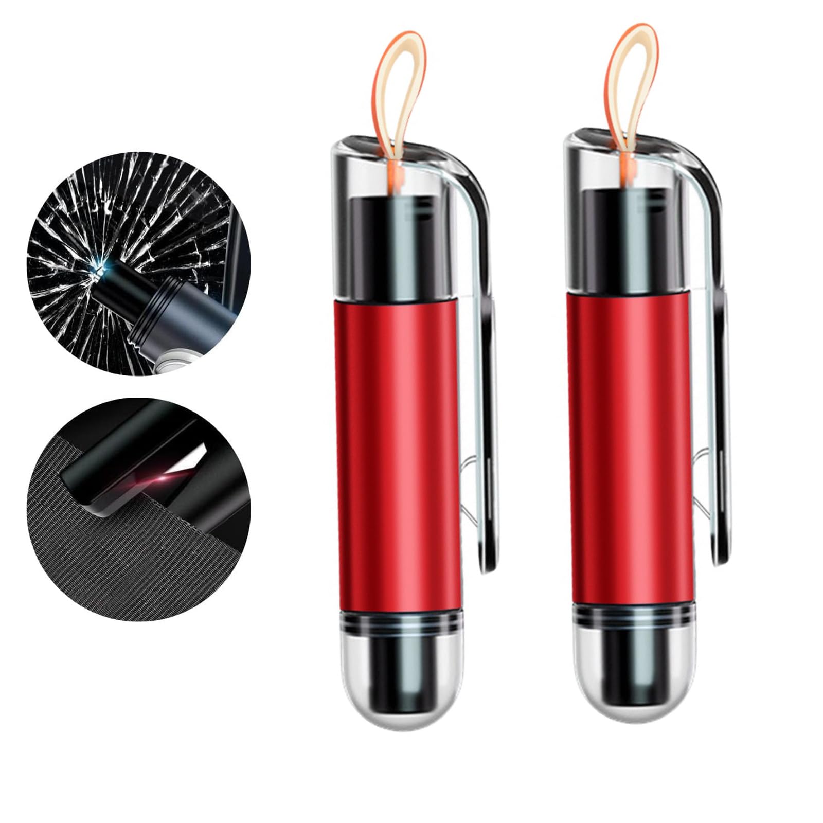 

Касим Спасательный молоток Автомобильный молоток Набор из 2 шт. Молоток для эвакуации Аварийный молоток Автомобильное окно