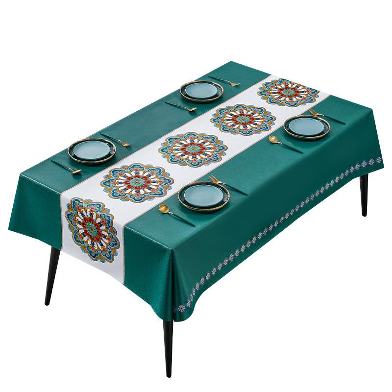 Vodotěsný a olejivzdorný PVC ubrus Ins Čajový obdélníkový minimalistický květinový ubrus