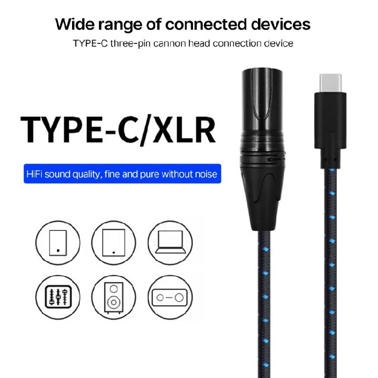 Professional TypeC Male to XL Cable Exceptional Sound Clarities for Laptops