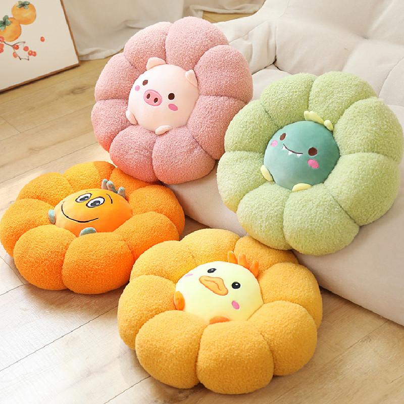 Teddy Toy Plush Animal Cushion Embroidered Design Children Room Nook Reading