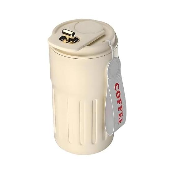 [Rust-resistant, high-quality stainless steel] MYEEDA Tumbler with Lid, No Spill, 450ml Stainless Steel Tumbler, Coffee, Vacuum Insulated, No Leak,