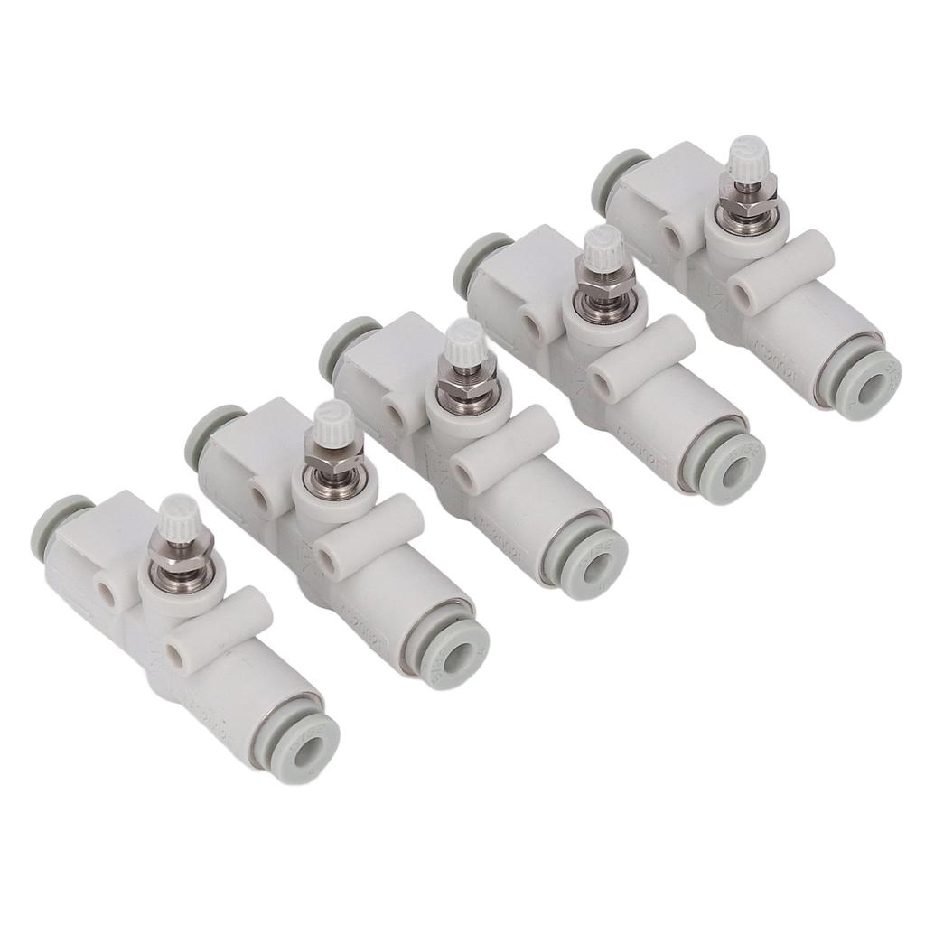 5PCS Throttle Valve Straight Through PVC Regulating Valve Pneumatic Fittings for 4mm Pipe Diameter