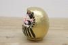 Traditional Japanese Paper Mache Daruma Size 2 Total Gold Doll, (12cm Length),