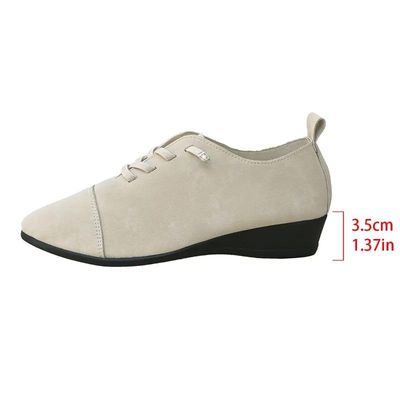 

2025 Новая Горячая Распродажа Лоферы Женские Туфли на Высоком Каблуке Большого Размера Танкетки Шнуровка Лодочки Уличная Повседневная Офисная и Карьерная Обувь Женская Zapatos 43 покинуть белый