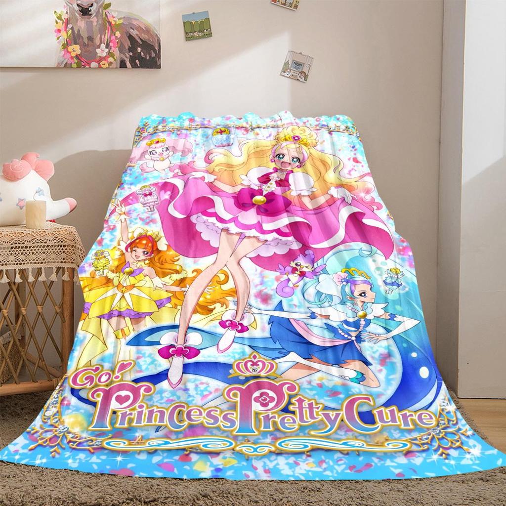 Pretty Cure Anime Soft Flannel Throw Blanket Lightweight Fuzzy Blanket for Couch, Sofa,and Bed LXR85