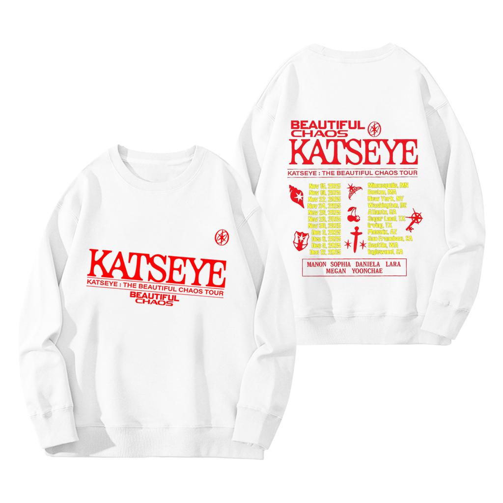 Damenmode Langarm Print Rundhals Lockerer Pullover Sweater Top