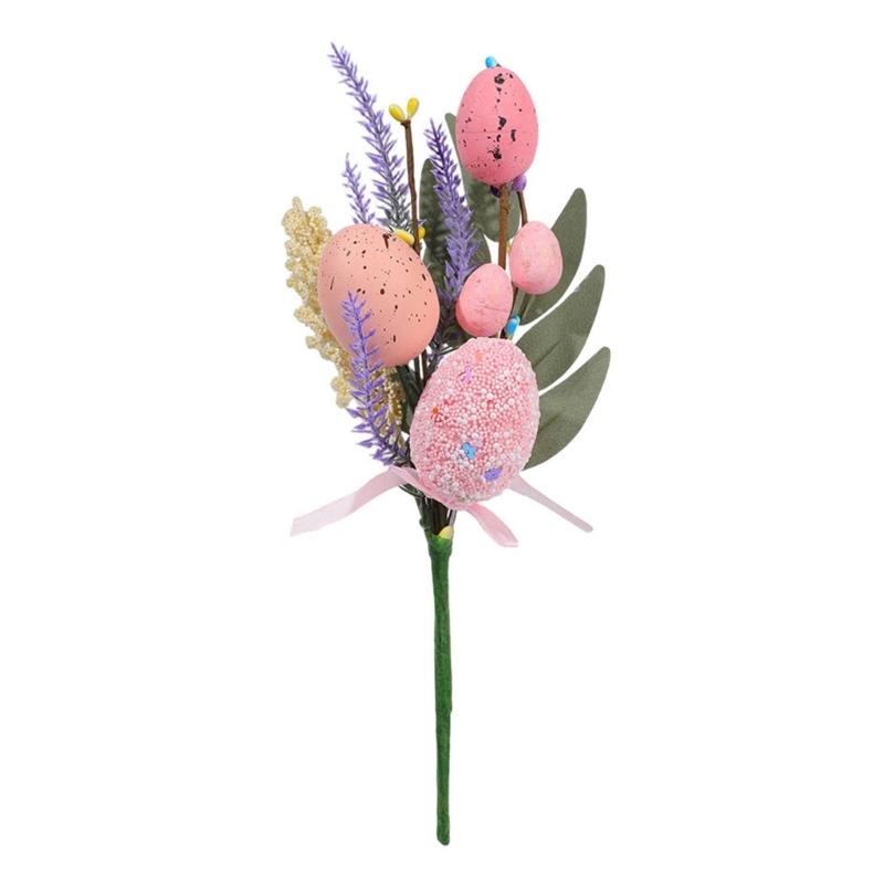 Efficient Spring Festival Eggs Artificial Flower Bouquets Bright Home Office Easters Celebration Decoration