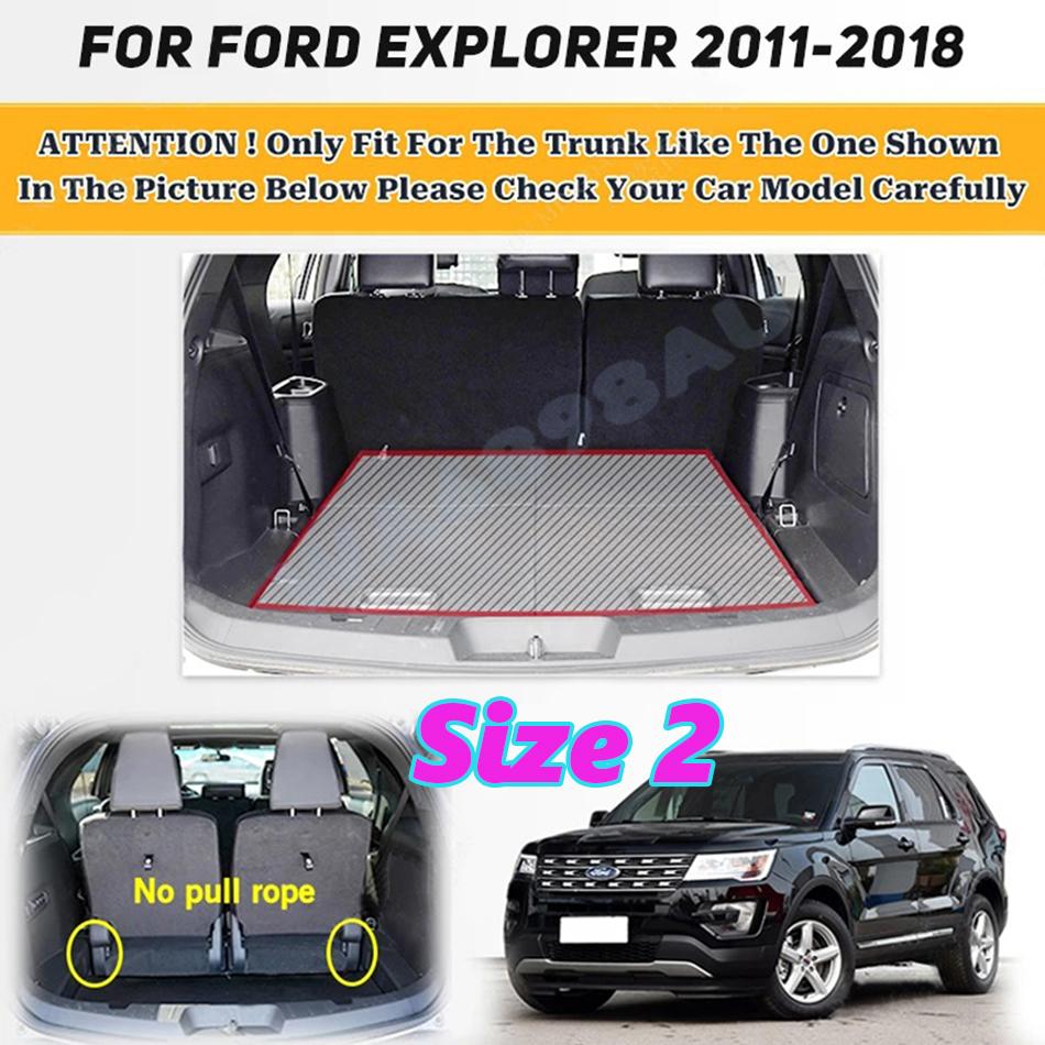 Custom High Quality Car Trunk Mat For Ford Explorer 7-SEAT 2011-2017 Anti Dirty Durable Leather Carpet Protective Pad