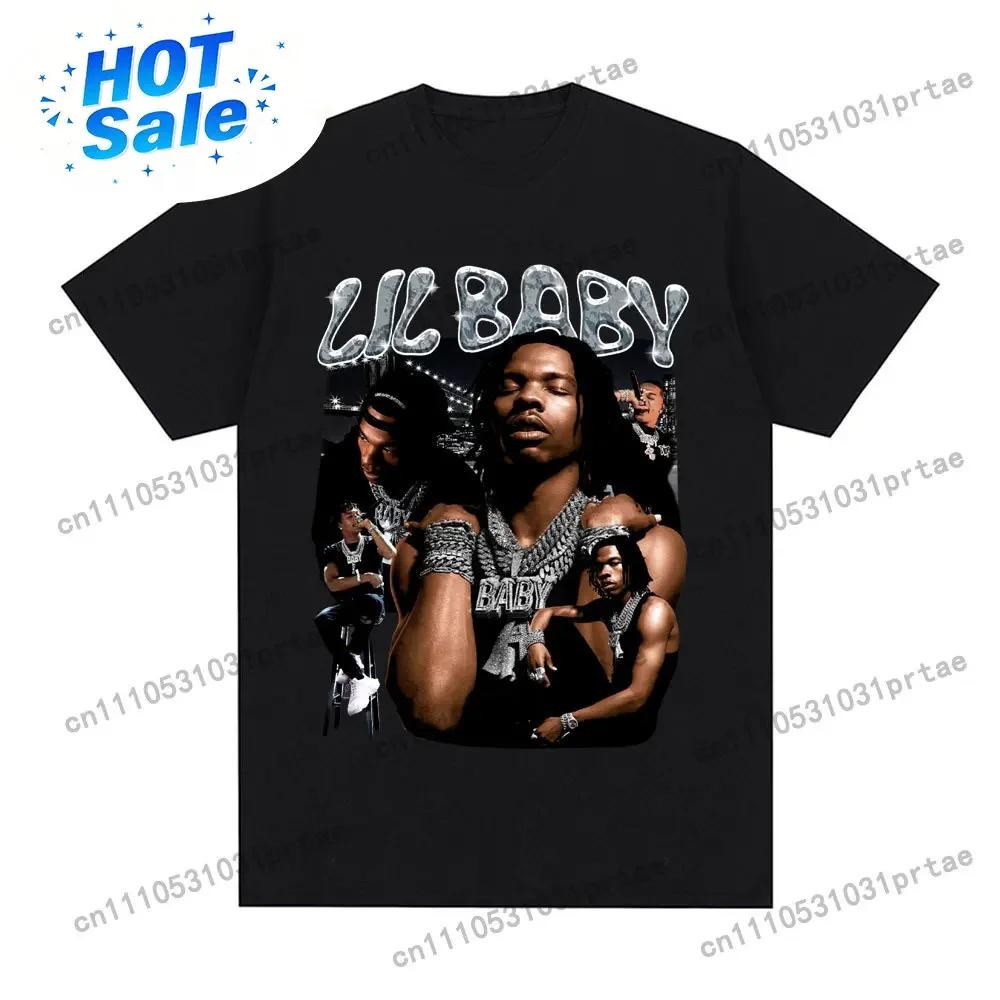 Hip Hop Rapper Lil Baby T Shirt Vintage Unisex Graphic Tee Shirt Oversized Cotton Casual Short Sleeve Oversized Tshirts Streetwear