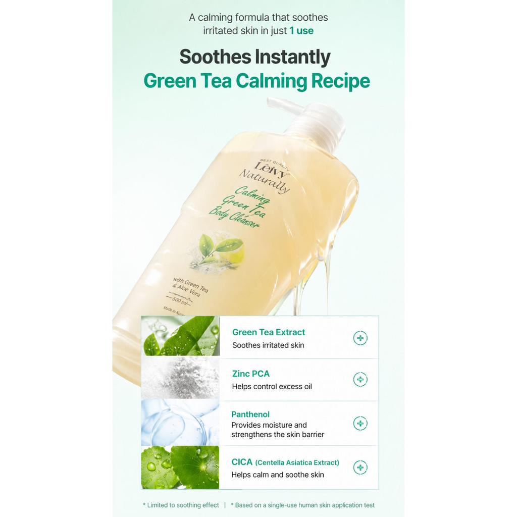 Leivy Perfumed Body Wash 500ml | Choose 1 from 5 Fragrances | Cooling & Trouble-Soothing Body Cleanser