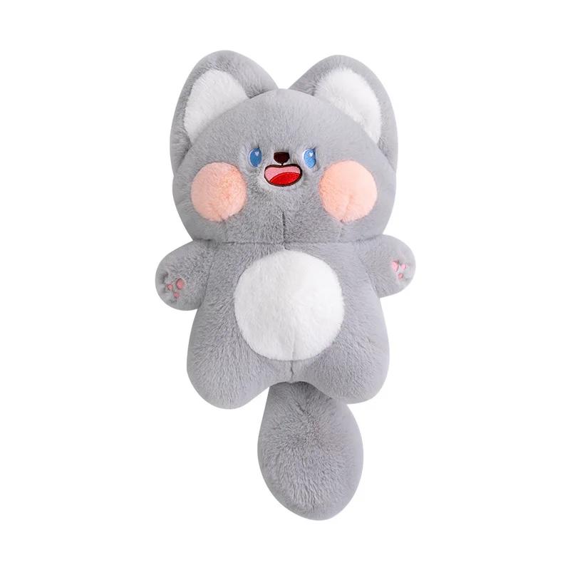 

25/38cm Big Cheek Cat Doll Cute Standing Kitten Cartoon Animal Plush Toy Stuffed Shy Face Kitten Baby Appease Doll Gift for Kids St Practical Use about 25cm сірий