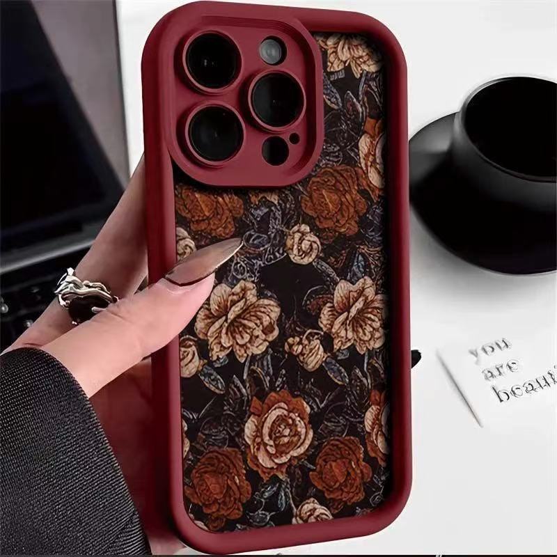 Roses Are Suitable for Iphone17pro Mobile Phone Case Apple 15 Anti-drop 14 Oil Painting 13promax New 16E12