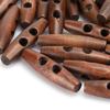 50Pcs Dark Coffee Wood Toggle Buttons Olive Shape Sewing Buttons 2 Holes Buttons  DIY Clothing
