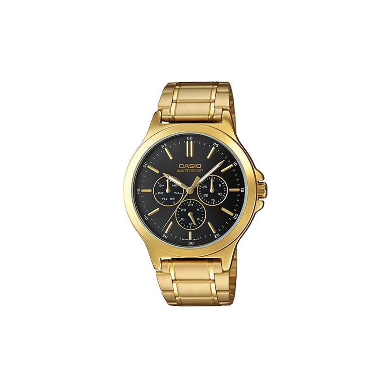 

Casio CASIOSTANDARD series simple casual fashion business retro versatile classic three eyes and six needles waterproof quartz movement MTP-V300G-1A чёрный